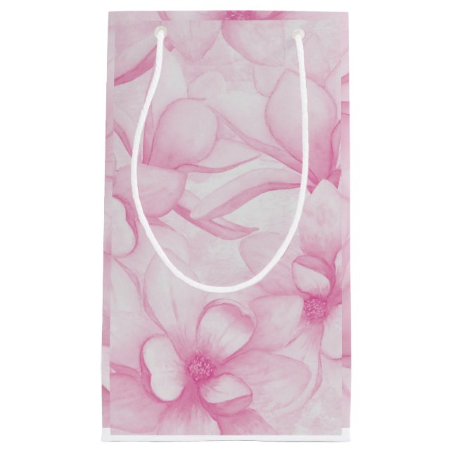 Bolsa De Regalo Pequeña Vintage pink flowers print (Anverso)