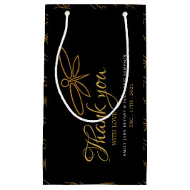 Bolsa De Regalo Pequeña Vintage Relieve metalizado dorado Dragonfly Weddin