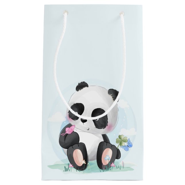 Bolsa De Regalo Pequeña Watercolor Baby Panda Bear (Anverso)