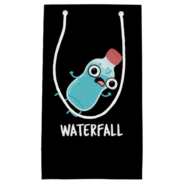 Bolsa De Regalo Pequeña Waterfall Funny Water Pun Dark BG (Anverso)