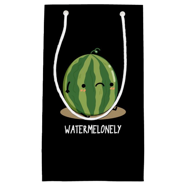 Bolsa De Regalo Pequeña Watermelonly Funny Watermelon Fruit Pun Dark BG (Anverso)