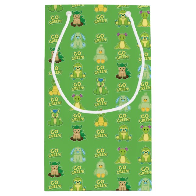 Bolsa De Regalo Pequeña Webkinz va modelo verde (Reverso)