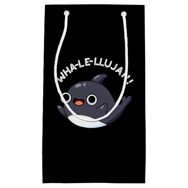 Bolsa De Regalo Pequeña Wha-le-llujah Funny Orca Whale Pun Dark BG (Anverso)