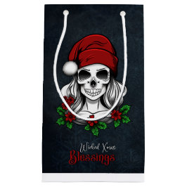 Bolsa De Regalo Pequeña Whimsical Gothic Santa Skull Navidades