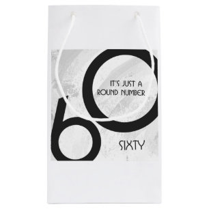 Bolsa De Regalo Pequeña White 60 Decade Birthday