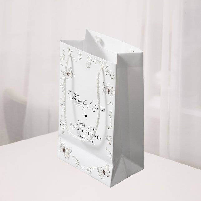 Bolsa De Regalo Pequeña White Butfly Garden Bridal Shower (Subido por el creador)