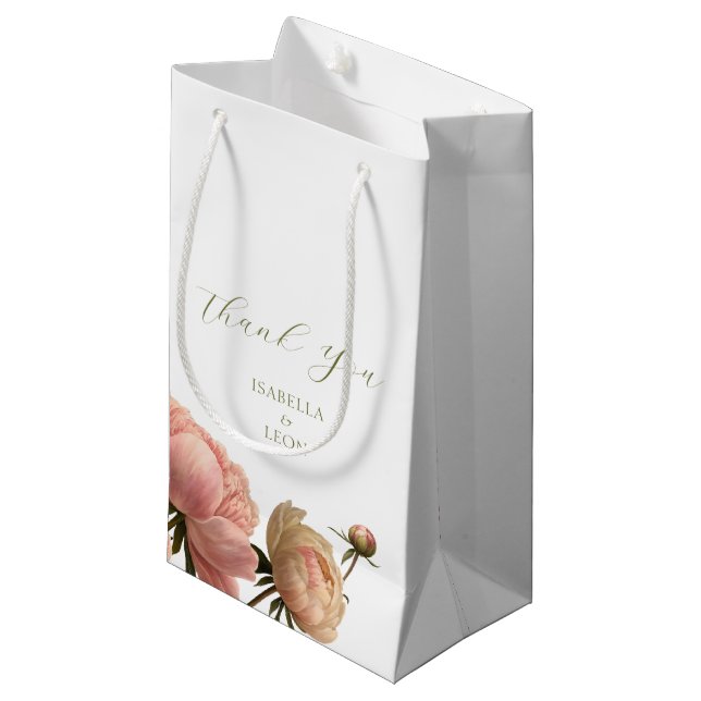Bolsa De Regalo Pequeña White | Chic Rose Wedding Wedding (Angulo Anverso)