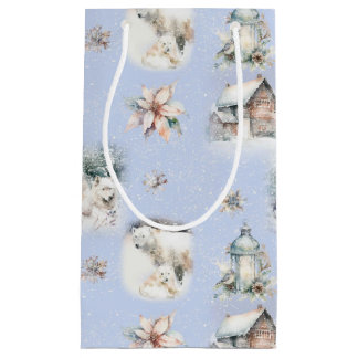 Bolsa De Regalo Pequeña Winter Forest Watercolor Pattern Gift Bag
