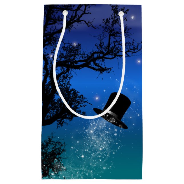 Bolsa De Regalo Pequeña Winter Magic Top Hat & Tree (Anverso)