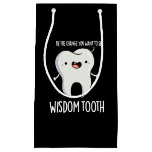 Bolsa De Regalo Pequeña Wisdom Tooth Funny Dental Wise Tooth Pun Dark BG
