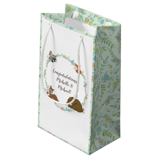 Bolsa De Regalo Pequeña Woodland Animal Baby Shower (Angulo reverso)