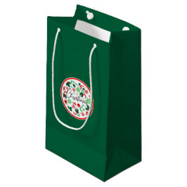 Bolsa De Regalo Pequeña Wreat de navidad verde rojo