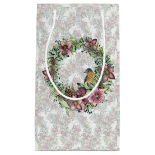 Bolsa De Regalo Pequeña Wreath de color de agua violeta morado