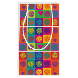 Bolsa De Regalo Pequeña Yarn, Yarn, Yarn Block Pattered