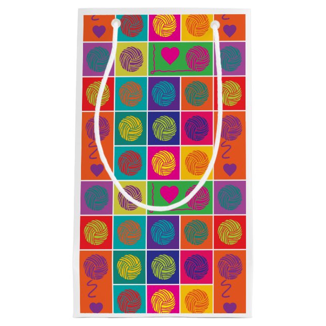 Bolsa De Regalo Pequeña Yarn, Yarn, Yarn Block Pattered (Anverso)