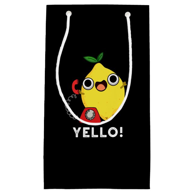 Bolsa De Regalo Pequeña Yello Funny Lemon Amarillo Pun Dark BG (Anverso)