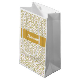 Bolsa De Regalo Pequeña Yellow Gold Geometric White Monogram Name