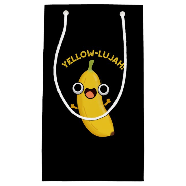Bolsa De Regalo Pequeña Yellow-lujah Funny Banana Pun Dark BG (Anverso)