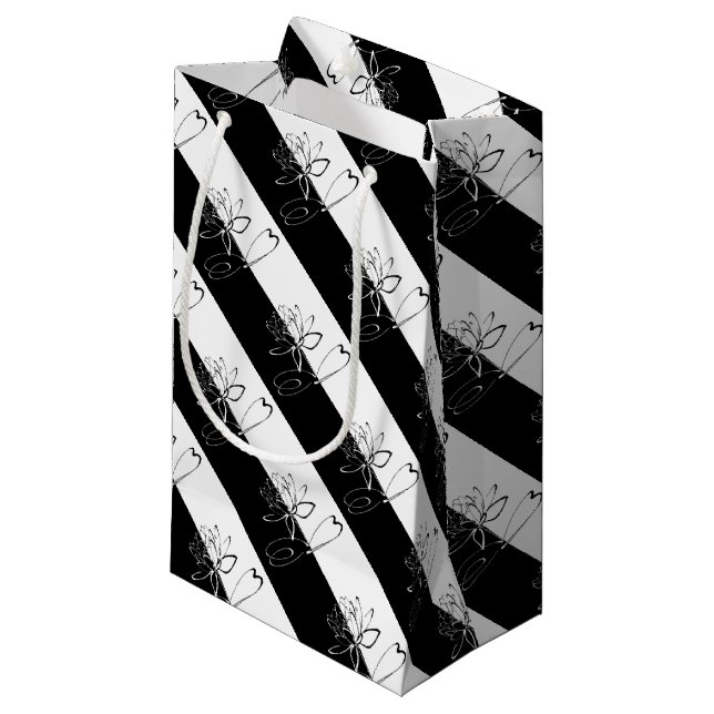 Bolsa De Regalo Pequeña Yin Yang Black White Lotus Blossom (Angulo Anverso)