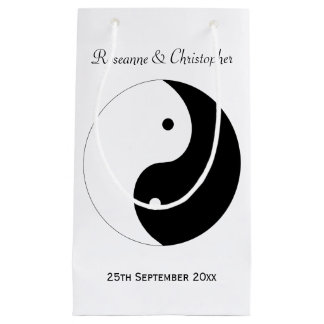 Bolsa De Regalo Pequeña Yin Yang Boda Blanco Y Negro
