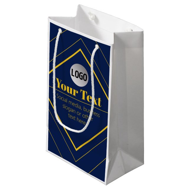 Bolsa De Regalo Pequeña Your Logo & Customizable Design Template (Angulo Anverso)