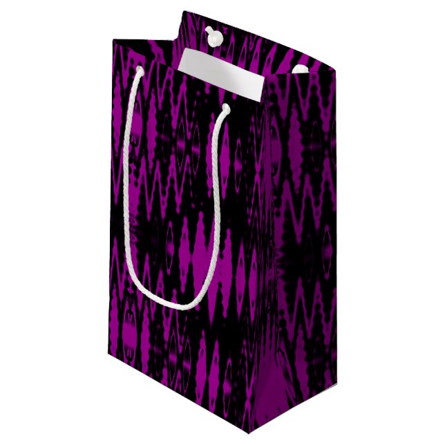 Bolsa De Regalo Pequeña Zigzag negro y morado (Angulo Anverso)