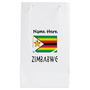 Bolsa De Regalo Pequeña Zimbabue Bandera de Zimbabue Nombre Personalizado