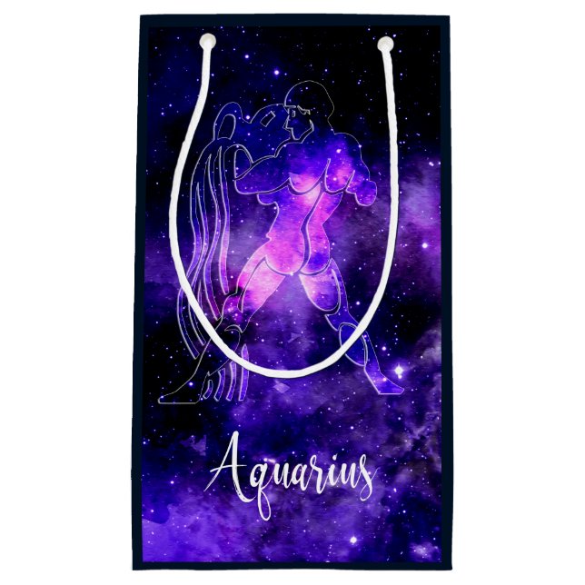 Bolsa De Regalo Pequeña Zodiac: Aquarius (Anverso)