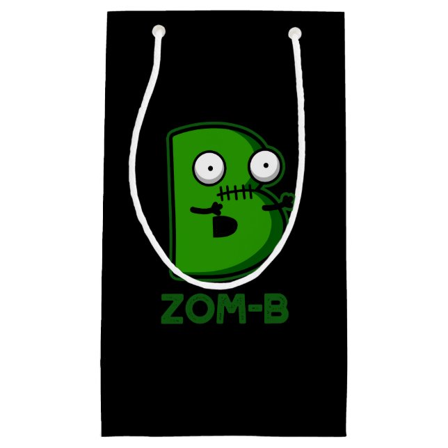Bolsa De Regalo Pequeña Zomb-b Funny Halloween Zombie Alphabet B Pun (Anverso)