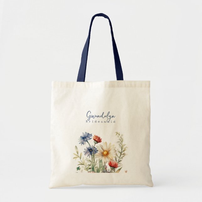 Bolsa de regalo personalizada de flores silvestres (Frente)
