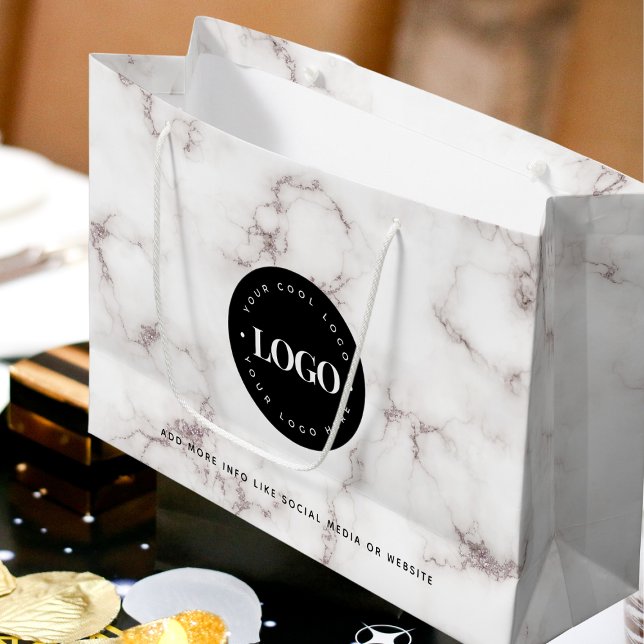 Bolsa de regalo personalizada de mármol negro redo (Subido por el creador)