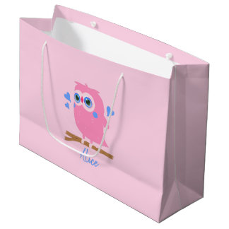 Bolsa de regalo personalizada de PInk Owl
