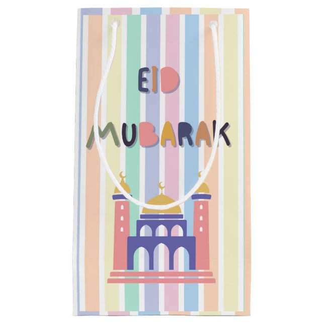 Bolsa de regalo Rainbow Pastel Eid Mubarak Eid (Anverso)