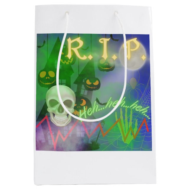 Bolsa de regalo, RIP con cráneo (Anverso)