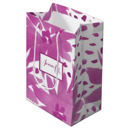 Bolsa de regalo rosa de diseño floral personalizad