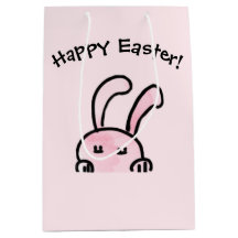 Bolsa de regalo rosa feliz de Pascua