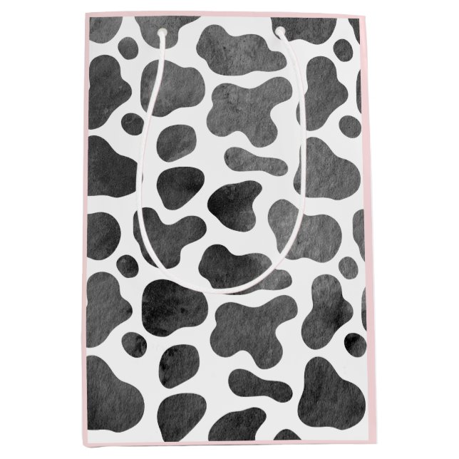 Bolsa de regalo rosa medio de impresión de vaca ac (Anverso)