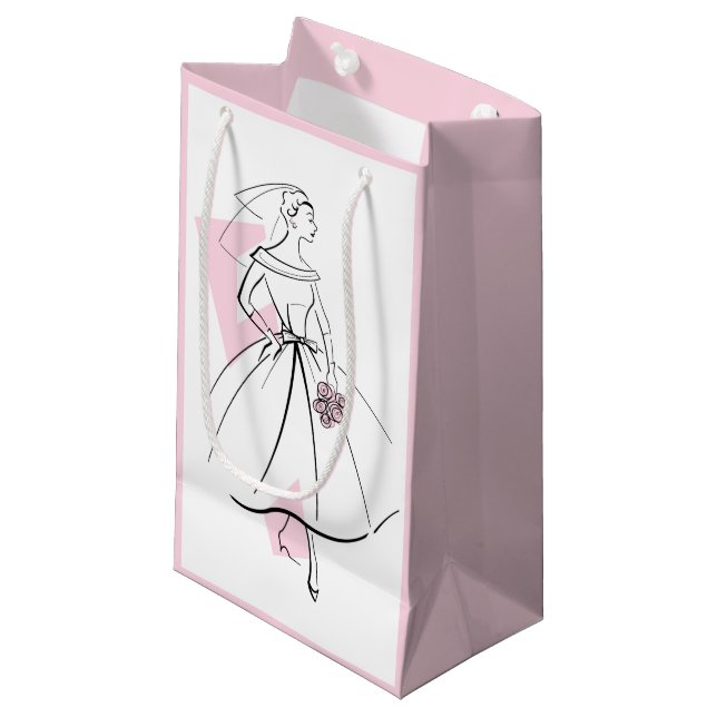 Bolsa de regalo rosa Novia de moda pequeña rosa (Angulo Anverso)