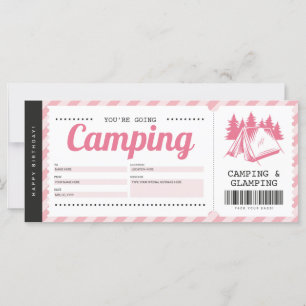 Bolsa de regalo rosa para camping, certificado de