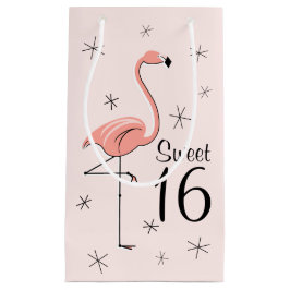 Bolsa de regalo "Sweet 16" rosa Flamingo pequeña