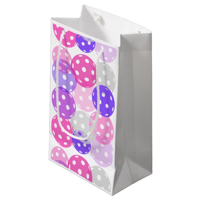 Bolsa de regalo - Tema del pickleball rosa/púrpura (Angulo Anverso)