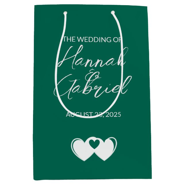 Bolsa de regalo verde esmeralda del personalizado (Anverso)