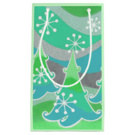 Bolsa de regalo verde para los árboles de invierno