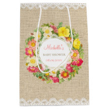 Bolsa De Regalo Vintage Floral Baby Shower O Birda
