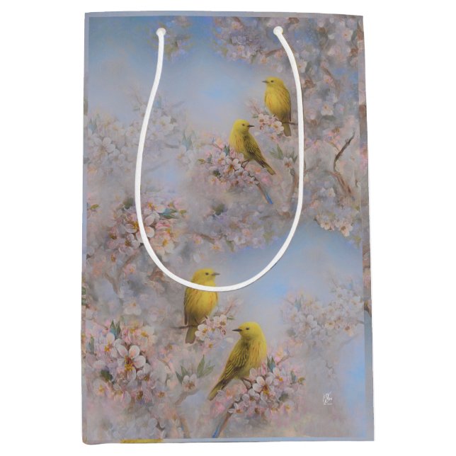 Bolsa de regalo Yellow Birds - mediana (Anverso)