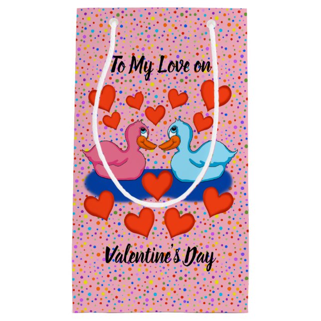 Bolsa de regalos de pato en el amor (Anverso)