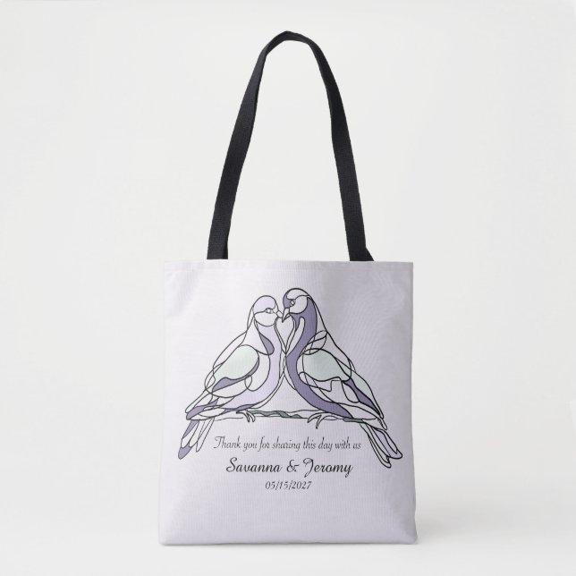 Bolsa de regalos para boda con palomas (Anverso)
