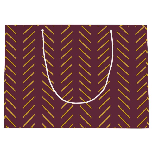 Bolsa de regalos y compras de chevron de oro (Anverso)