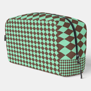 Bolsa de retrete de cheques de diamante verde marr