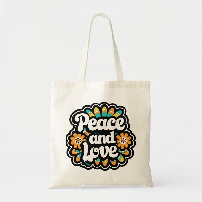 Bolsa de retro de paz y amor (Frente)